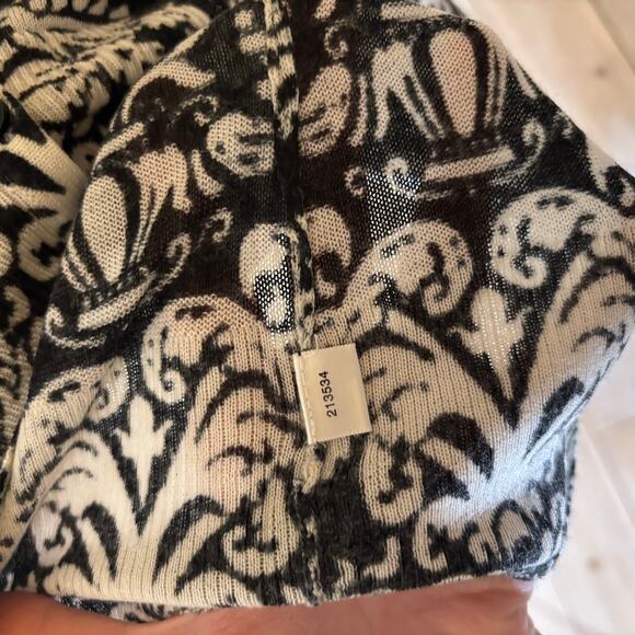Ann Taylor Loft EUC Women's Black White Paisley Cardigan Sweater Lightweight S - Picture 3 of 5
